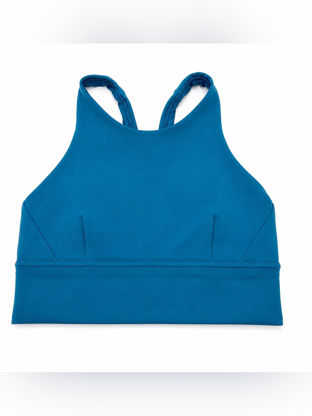 Lululemon Wunder Train Longline Bra women Size 4 Blue Everlux High Neck